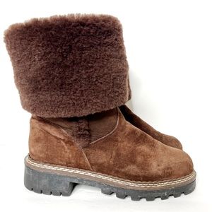Blondo Brown Vintage Shearling Suede Boots